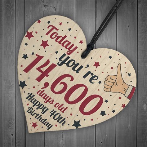 It is certainly a luxurious traditional 40th birthday gift for the woman celebrating her milestone age. 40th Birthday Card Wooden Heart 40th Birthday Gift For ...