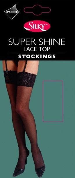 Super Shine Lace Top Stockings By Silky Lace Top Stockings Silky