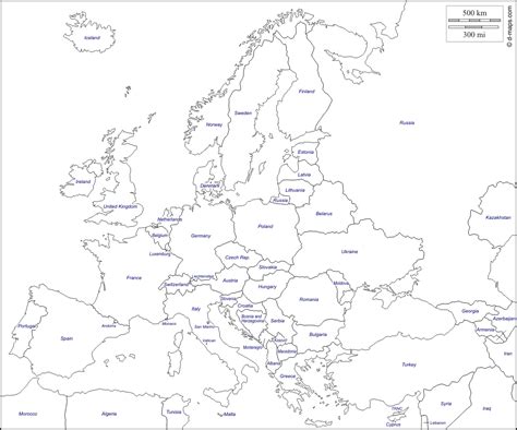 Europa Mappa Gratuita Mappa Muta Gratuita Cartina Muta Gratuita
