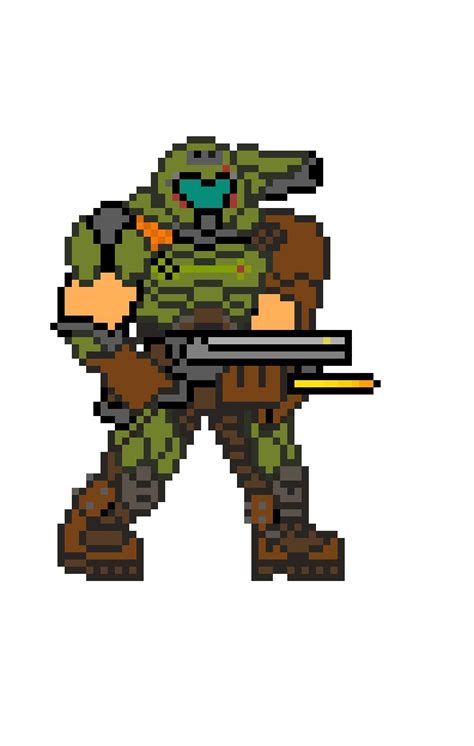 I Made Pixel Art Of The Doom Slayer Not Done Yet Rdoom