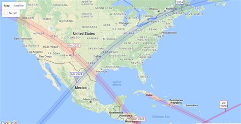 The northern and southern path limits are blue and the central line is red. US Eclipses to Come - ***Dave Does the Blog