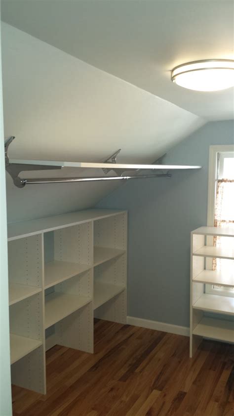 closet rod bracket sloped ceiling mounted clothes closets vaulted