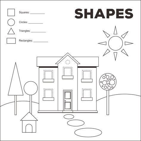 The 2d shapes printable pdf file will open in a new window for you. 5 Best Images of Shape Worksheets Printable Houses ...