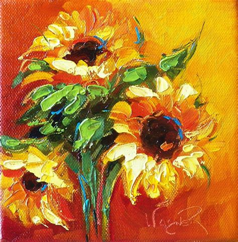 Olga Paints Contemporary Sunflower Painting Series Painting