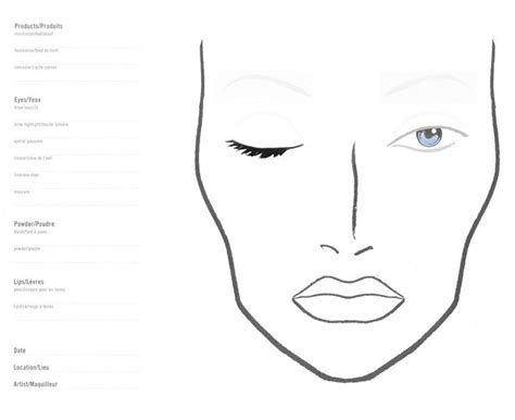 Mac Face Chart 4 Retrodivas Beauty Face Chart Gesicht Schminken Gesicht