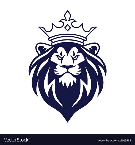 Lion With Crown Logo Design Royalty Free Vector Image