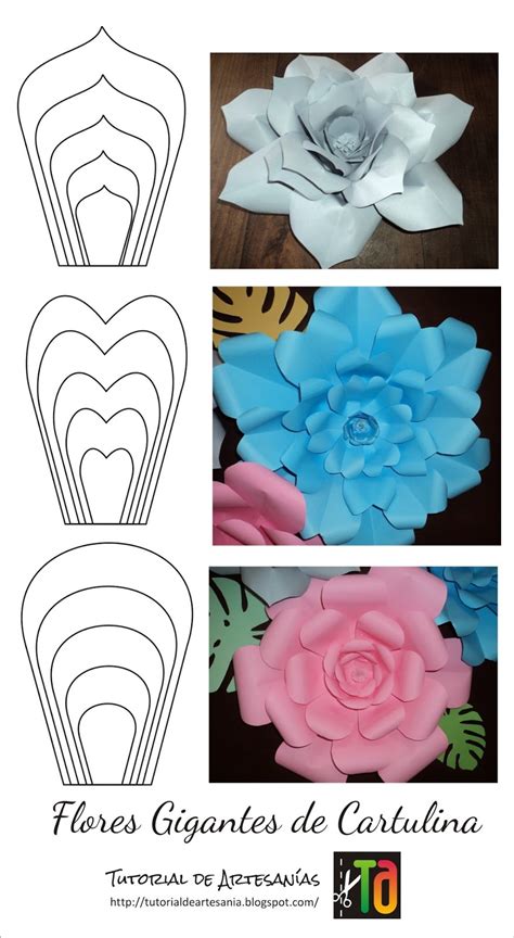 Flores Gigantes De Papel Com Molde Para Imprimir Como Fazer Artesanato