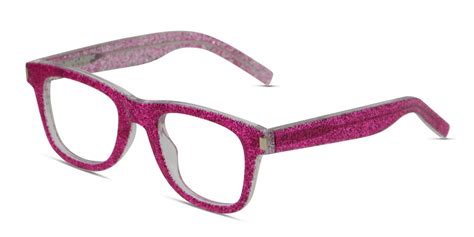 Saint Laurent Sl 50 Pink Glitter Clear Prescription Eyeglasses
