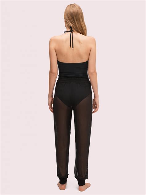 Cover Up Pants Black Womens Kate Spade Swimwear Avtechn