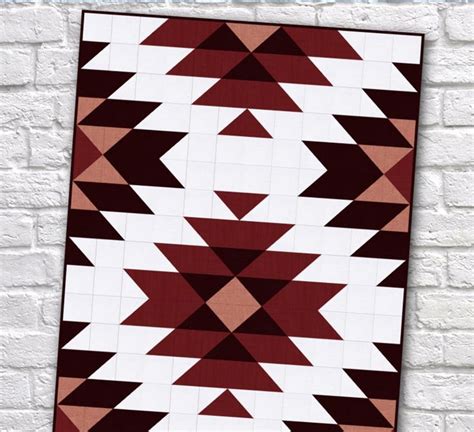 Aztec Quilt Twin Size Etsy Aztec Quilt Pattern Native American