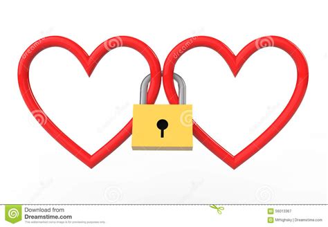 Is your network connection unstable or browser. 3d Hearts Locked Together With Padlock Stock Illustration ...