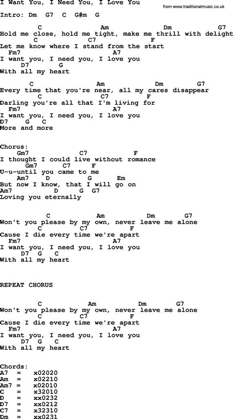 I Want You Chords - Sheet and Chords Collection