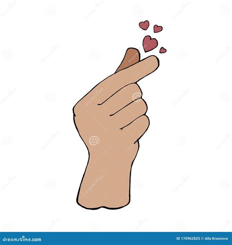 Finger Hand Heart Asian Love Sign Gesture Romantic K Pop Culture