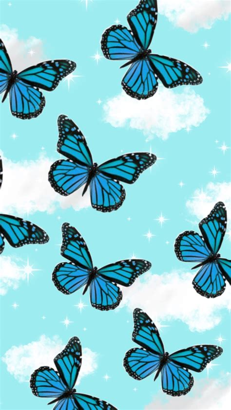 Aesthetic Wallpapers For Laptop Blue Butterfly From The Ground