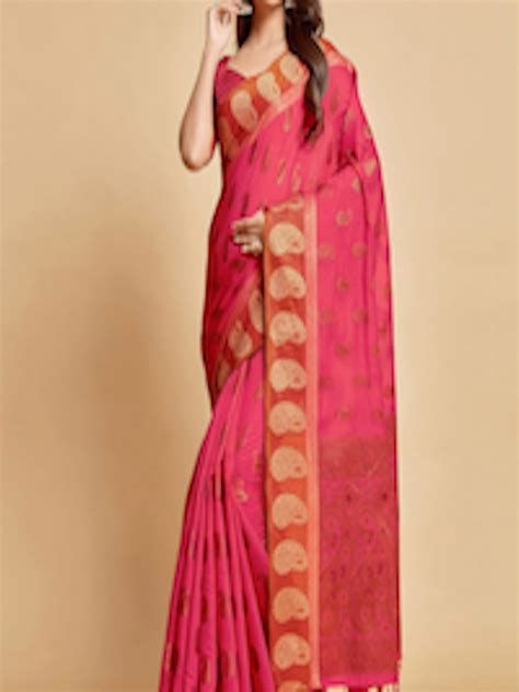 Buy Satrani Ethnic Motifs Woven Design Zari Banarasi Saree Sarees For Women 22014332 Myntra