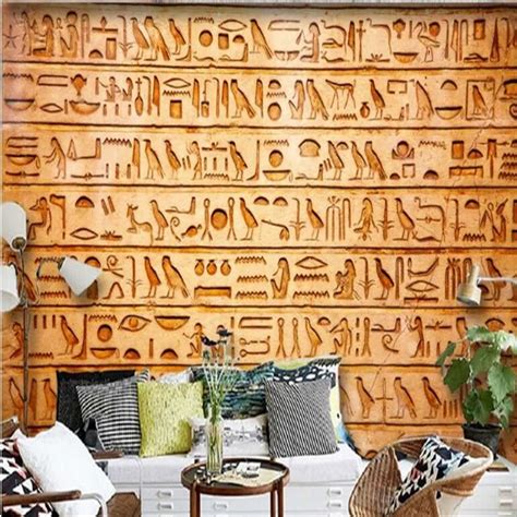 Beibehang Custom Nonwovens Wallpapers Hd Egyptian Relief Mural Birds And Tv Background Wall