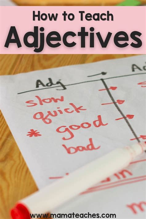 How To Teach Adjectives Mama Teaches