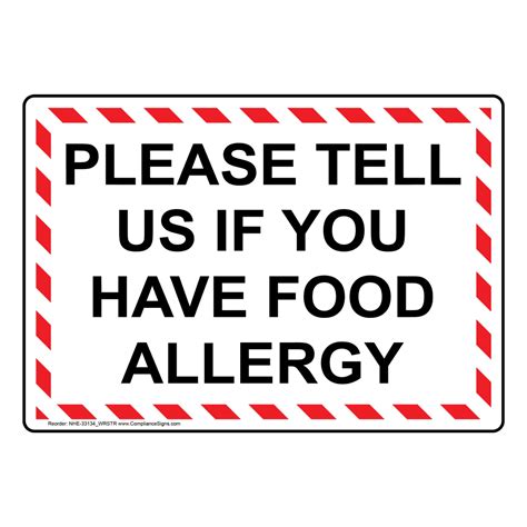 Food Allergy Warning Do Not Microwave Shellfish Sign Nhe 33139