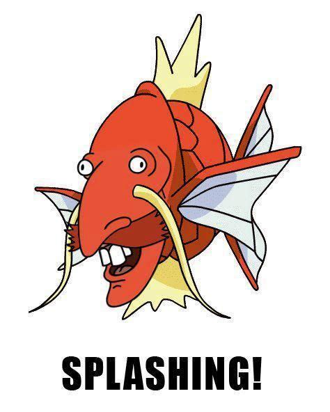 Pokemon Magikarp Meets Nigel Thornberry Splashing