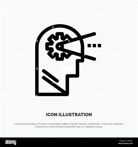 Cognitive Process Mind Head Line Icon Vector Stock Vector Image