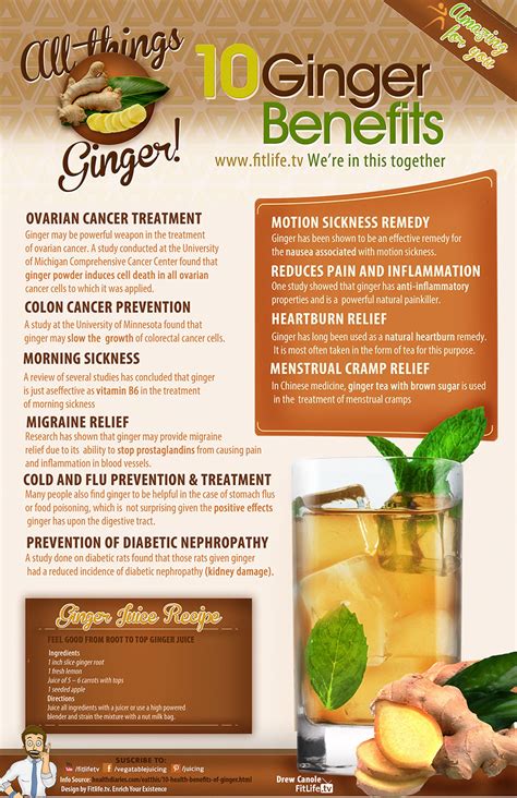10 Amazing Benefits Of Ginger Infographic