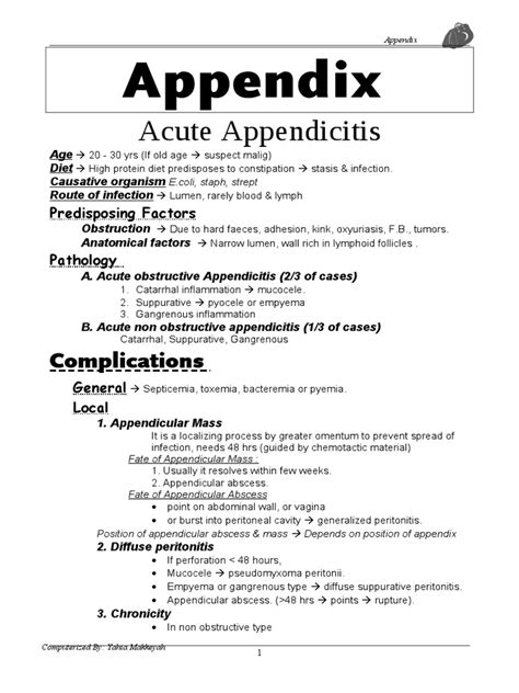 Matary Appendix Summary01 Immunology Digestive Diseases