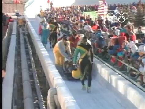 Jamaican Bobsleigh Team Debut At Calgary 1988 Winter Olympics Video