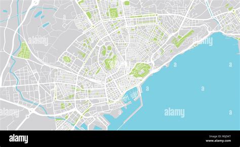 Urban Vektor Stadtplan Von Alicante Spanien Stock Vektorgrafik Alamy