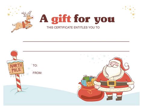 Best Printable Holiday Gift Certificate Template Pdf For Free At Free Christmas Gift