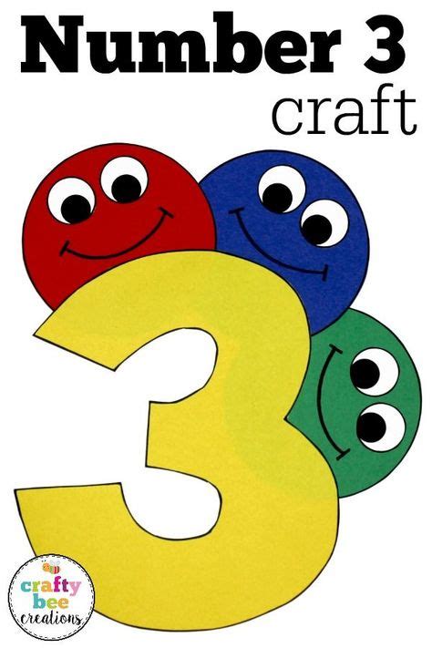 Number Craft Three Preschool Number Crafts Number Crafts First