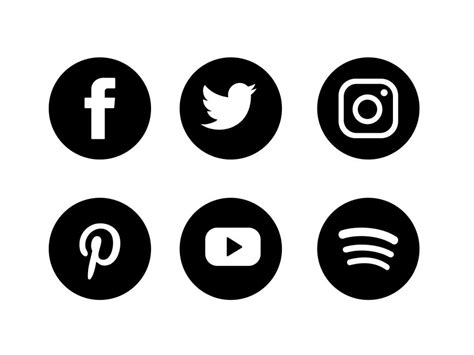 Social Media Black Set Icon Png Vector In Svg Pdf Ai Cdr Format
