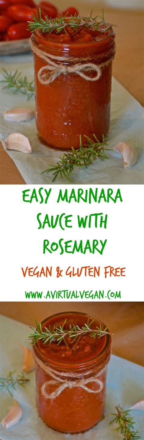 Easy Marinara Sauce With Rosemary A Virtual Vegan Easy Marinara