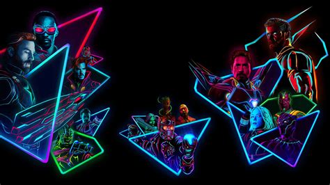 Neon Avengers Wallpaper Iphone 2393845 Hd Wallpaper And Backgrounds