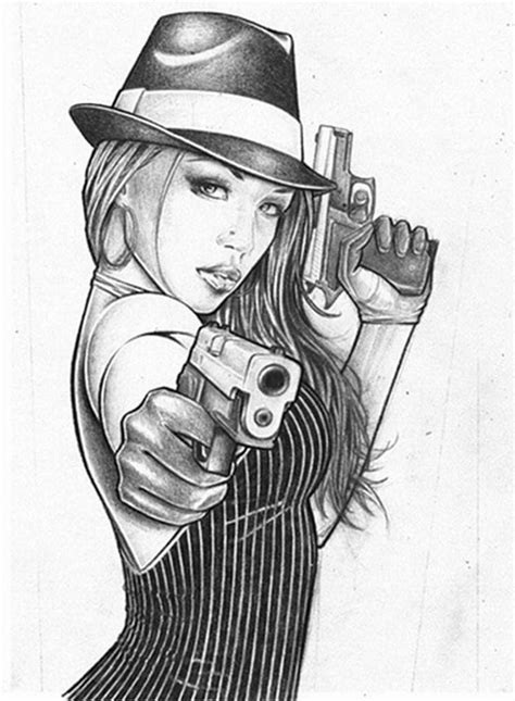 Girl Gangster Cartoon Drawings
