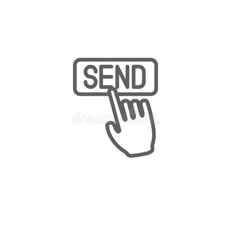 Email Marketing Campaigns Icon Send Button Being Pushed Stock Vector
