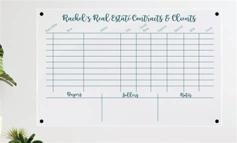 Real Estate Pipeline Sign Clear Acrylic Custom Real Estate Dry Erase