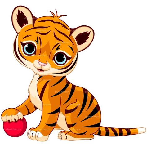 Clipart Baby Tiger Playing Royalty Free Vector Design Cute Cat