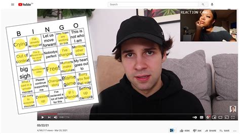 Youtuber Apology Video Bingo David Dobrik Youtube