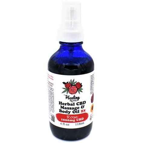 Rose Herbal Massage And Body Oil 1000mg Cbd 4oz Northeast Canna Supply