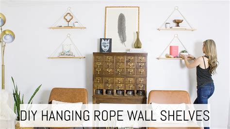Diy Hanging Rope Wall Shelves Youtube