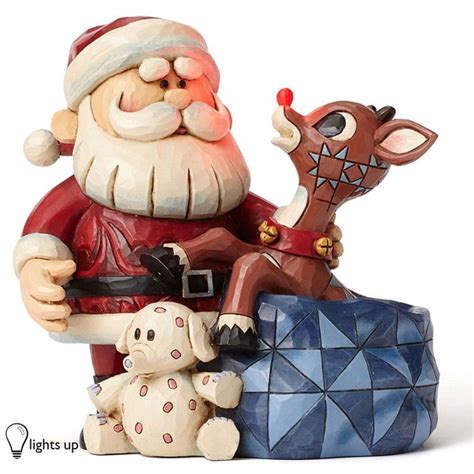 Jim Shore Collectible Santa With Rudolph In Toy Bag Figurine Jim Shore