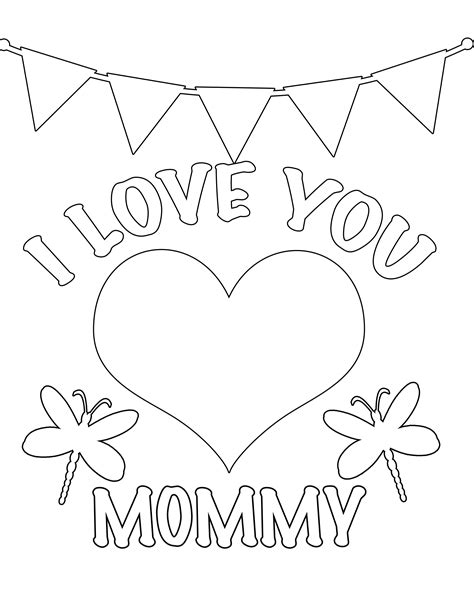 I Love You Mom Coloring Pages Coloring Home