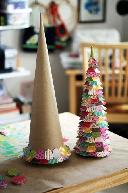 Making Mini Christmas Trees Out Of Cone Shaped Paper Mache Cute There S