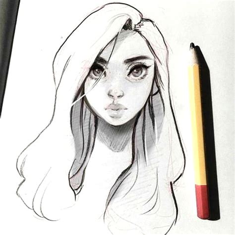 Рисунки карандашом для срисовки девушки легкие в стиле Swag арт аниме грустные