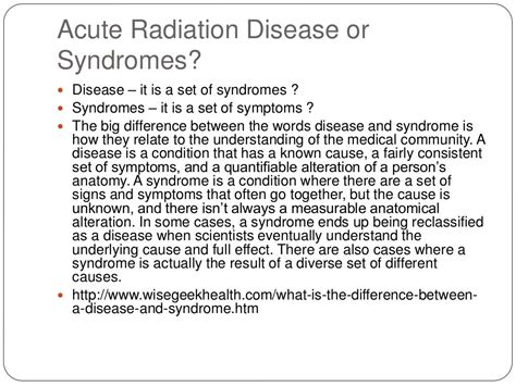 Acute Radiation Disease Or Acute Radiation Syndromes