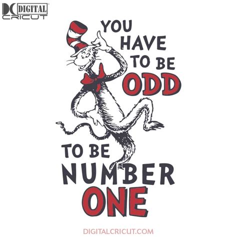 you have to be odd to be number one svg cat wears red hat svg png e digitalcricut