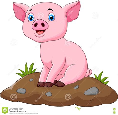 Cartoon Adorable Baby Pig Stock Vector Illustration Of Animal 72177139