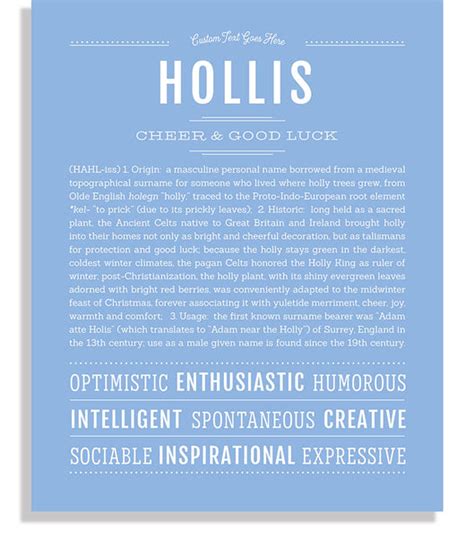 Hollis Male Name Art Print