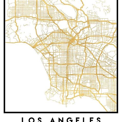 Los Angeles California City Street Map Art An Elegant City Street Map
