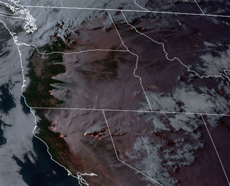 Satellite Photo Shows Oregon And California Fires Spreading East